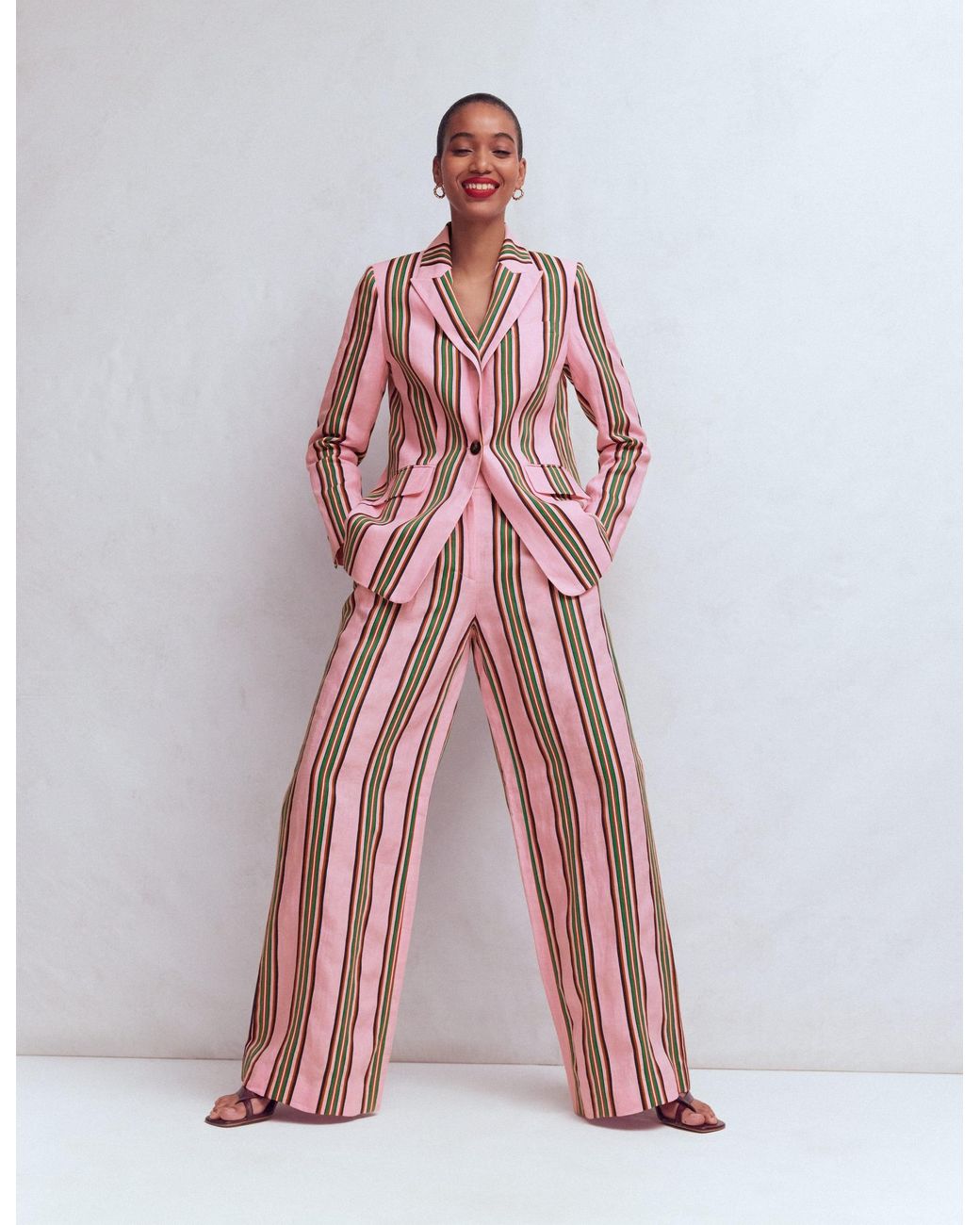 Boden Pink Kensington Linen Trousers