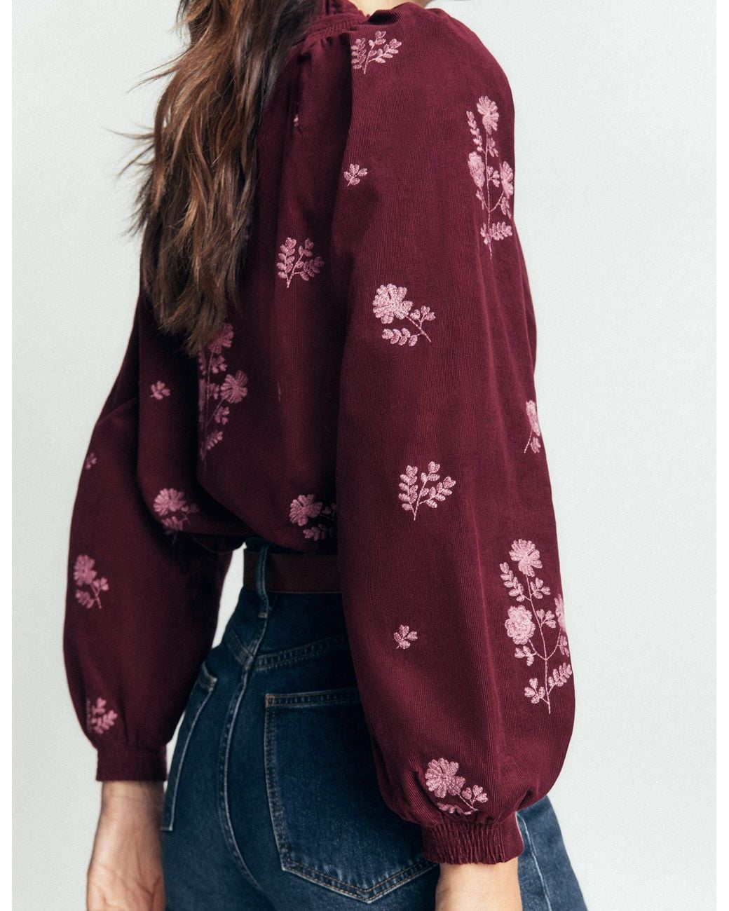 Boden Blue Erica Frill Cord Top