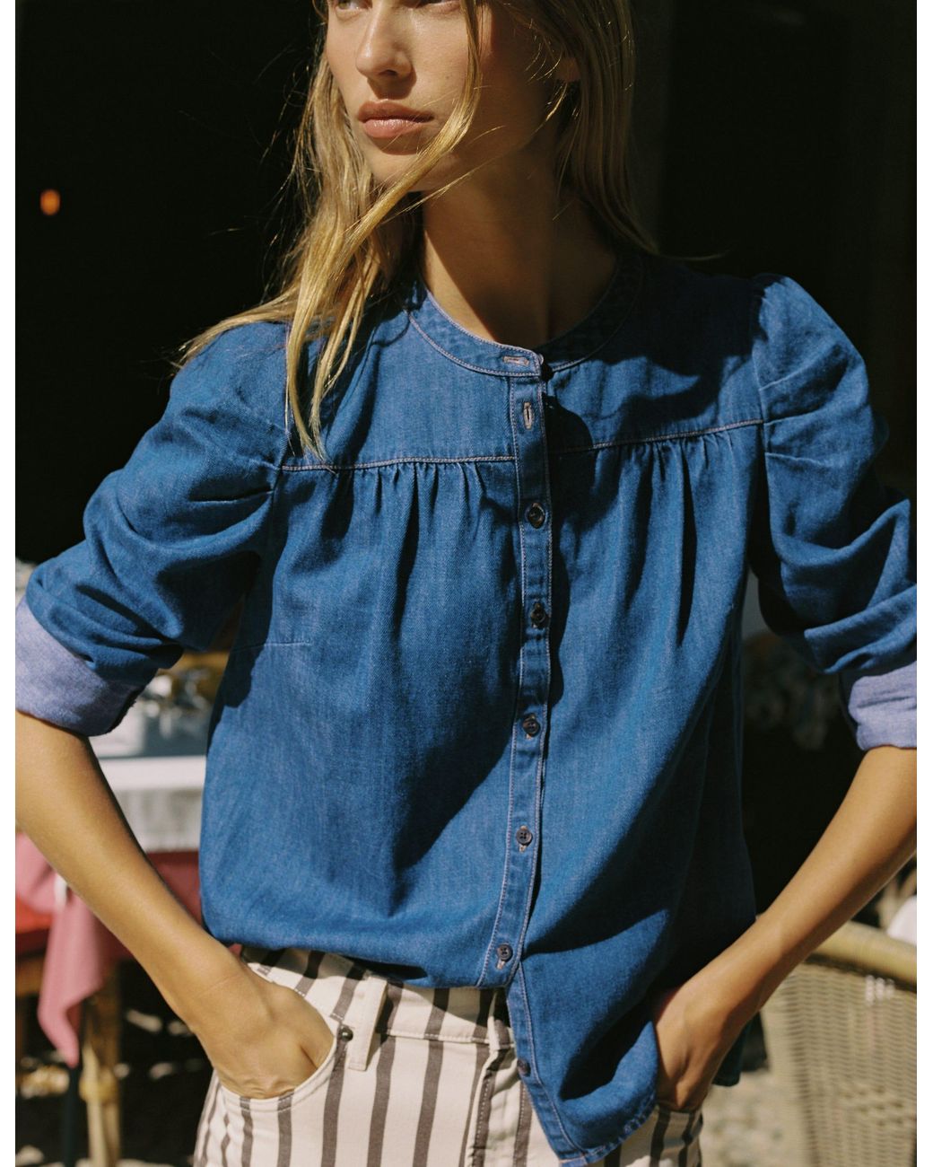 Boden Blue Mutton Denim Shirt