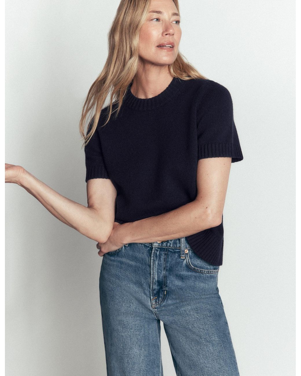 Boden Blue Marta Merino Wool T-Shirt