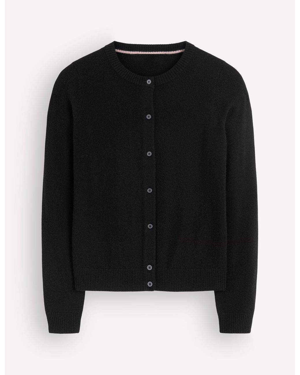 Boden Black Elsie Cashmere Crew Cardigan