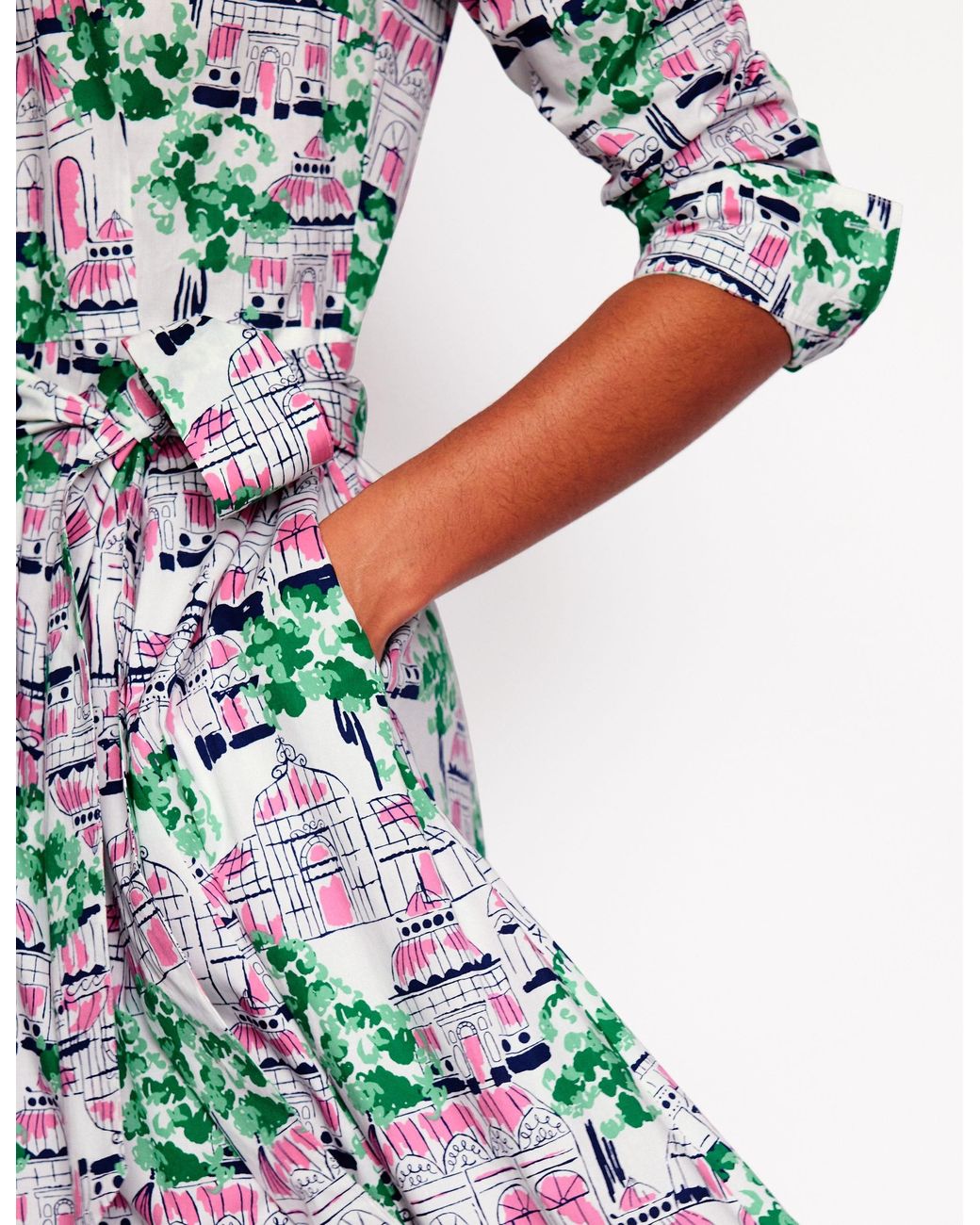 amy cotton midi shirt dress Amy Cotton Midi Shirt Dress Multi, Sunshine Women Boden