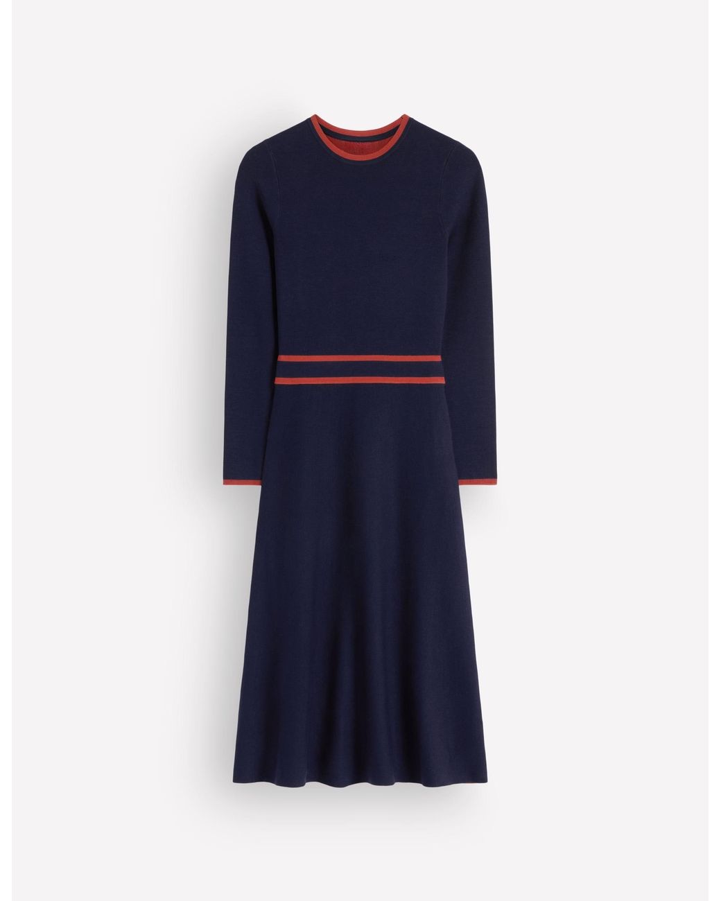 Boden Blue Contrast Tipped Knitted Dress