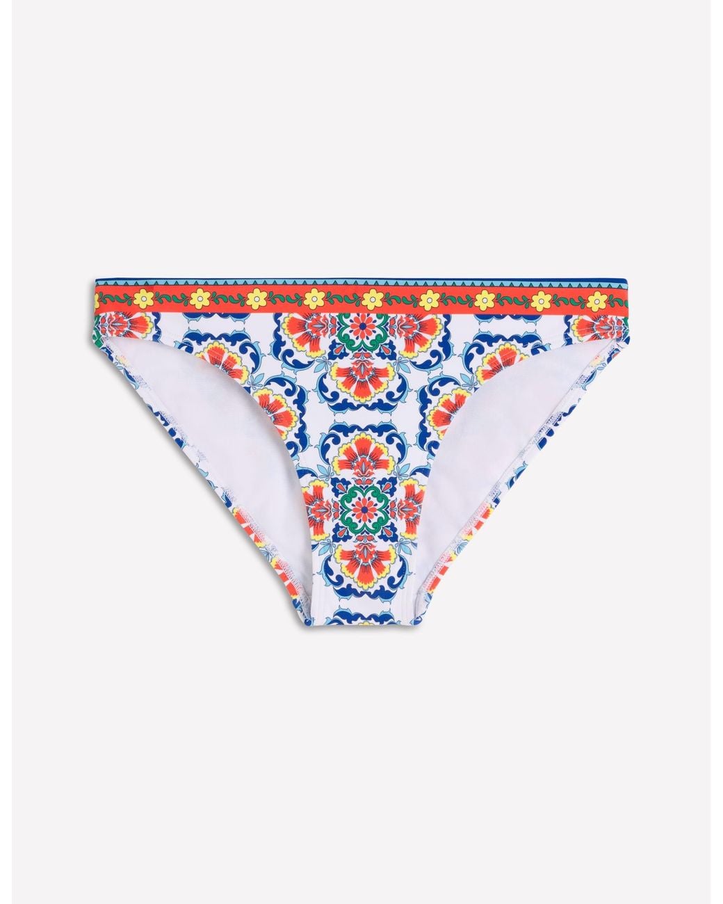 Boden Blue Porto Bikini Bottoms-Multi, Decorative Dandelion