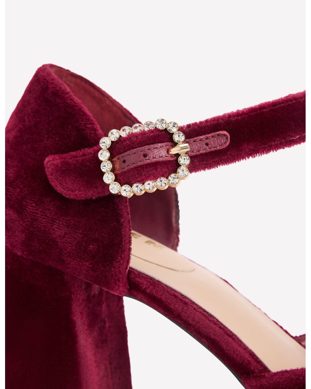 Boden Red Jewelled Buckle Platform Heels