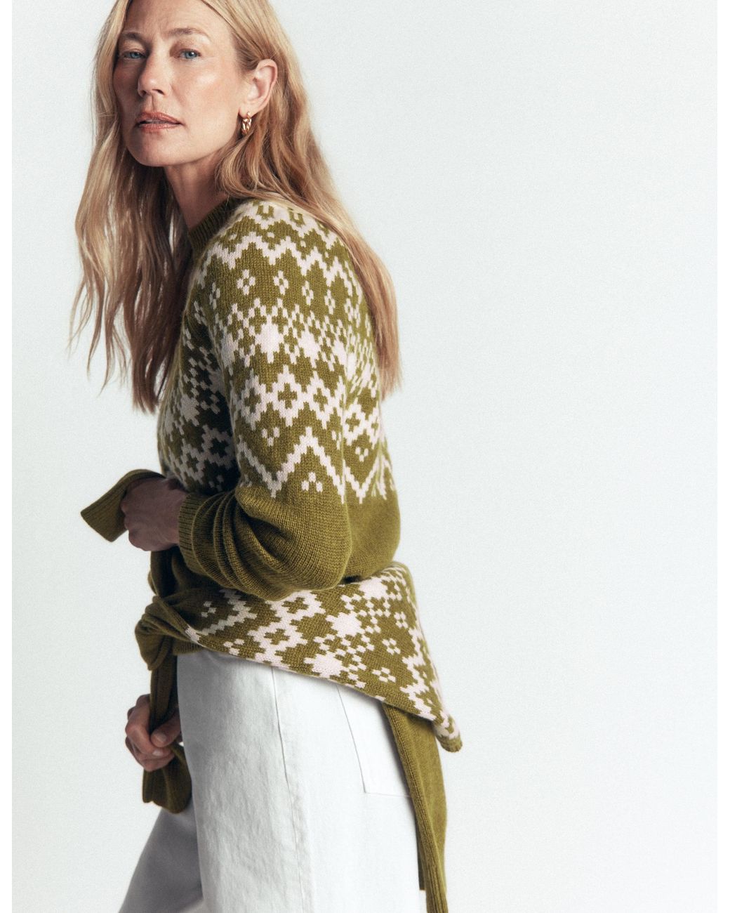 Boden Green Mae Fair Isle Knitted Sweater