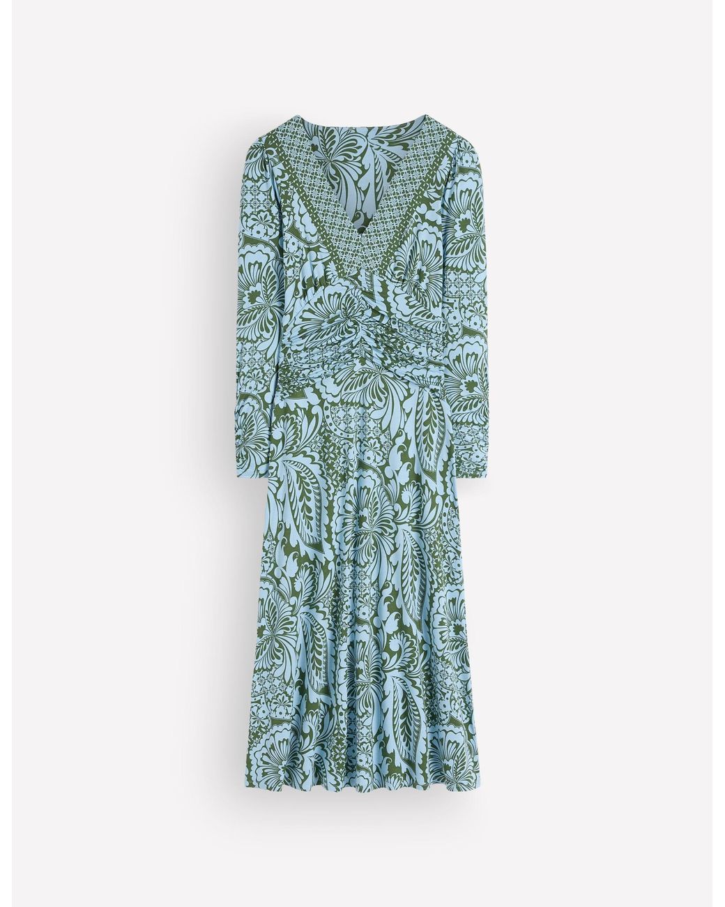 Boden Blue Mya Ruched Jersey Midi Dress