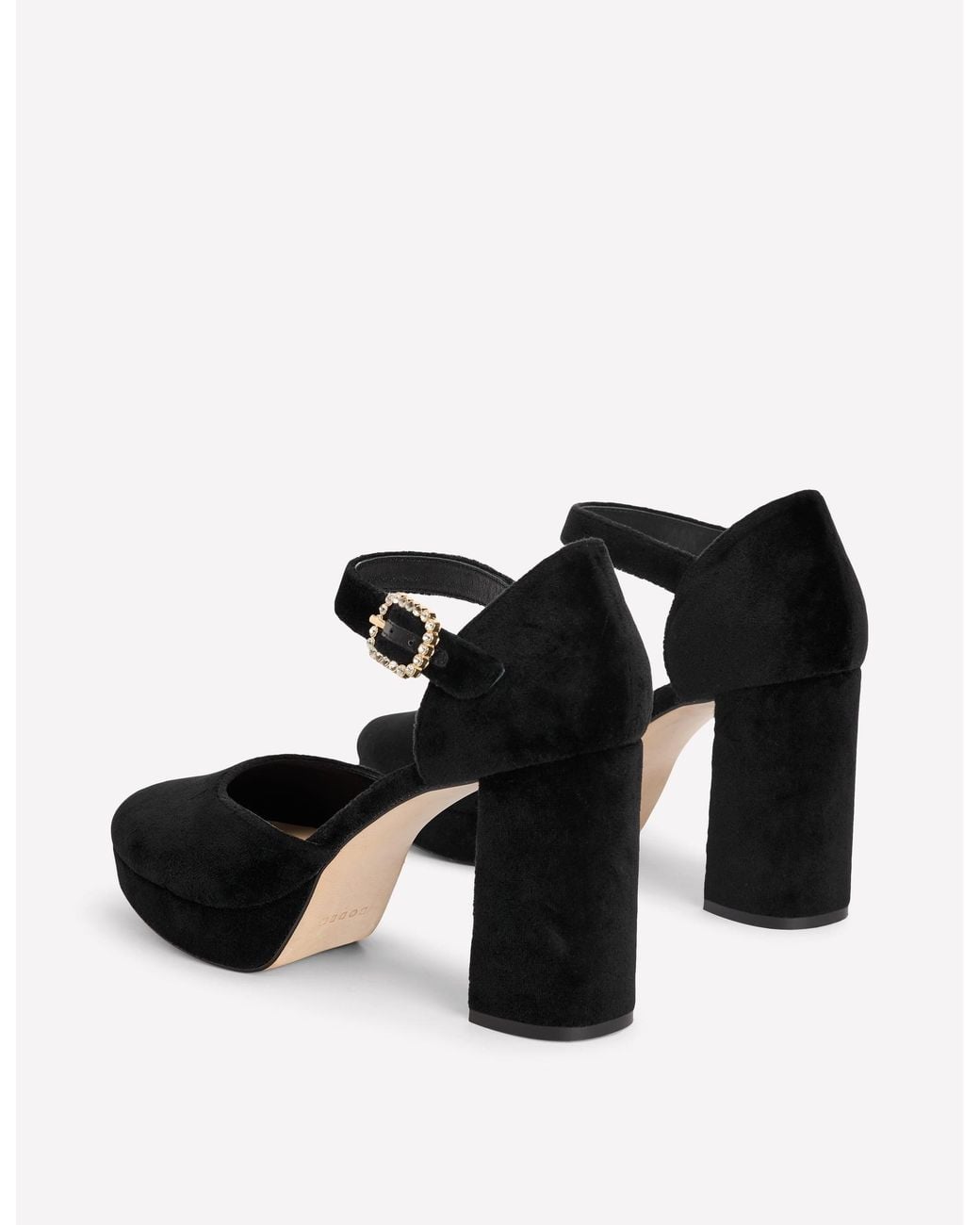 Boden Black Jewelled Buckle Platform Heels