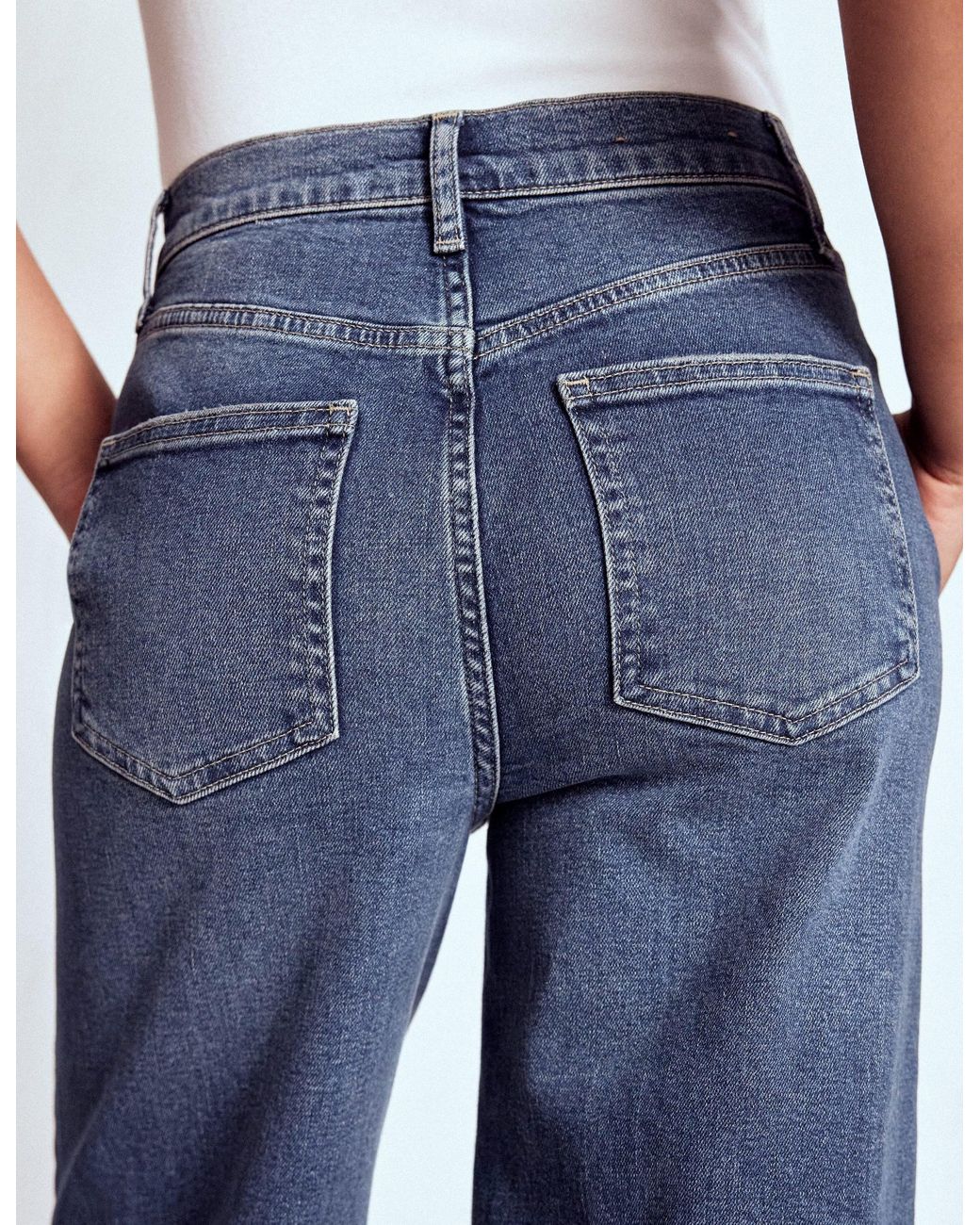 Boden Blue High Rise Clean Wide Jeans