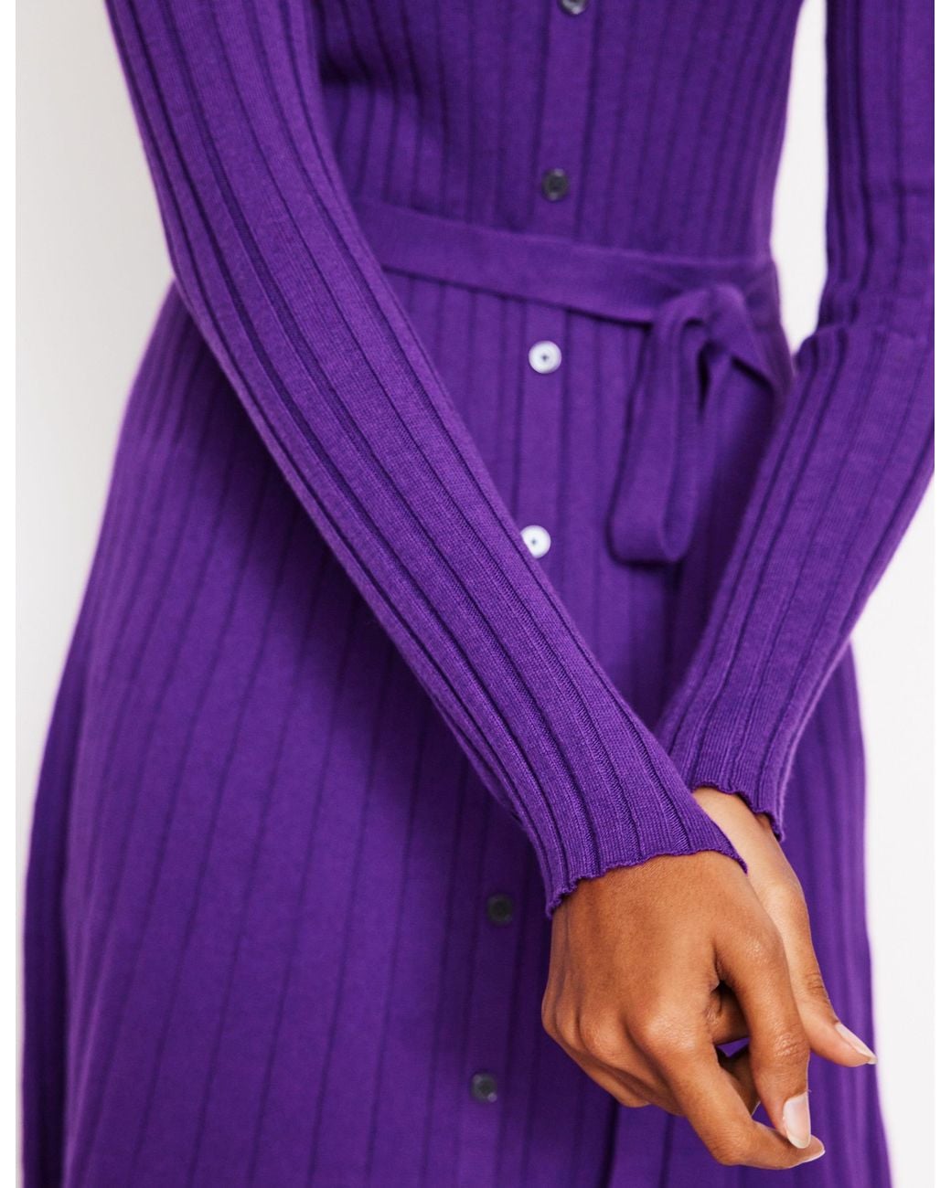 boden rachel knitted shirt dress Rachel Knitted Shirt Dress-Deep Wisteria