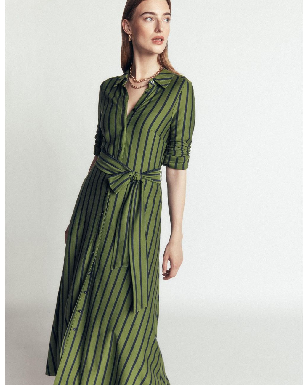 Boden Green Marcia Jersey Shirt Dress