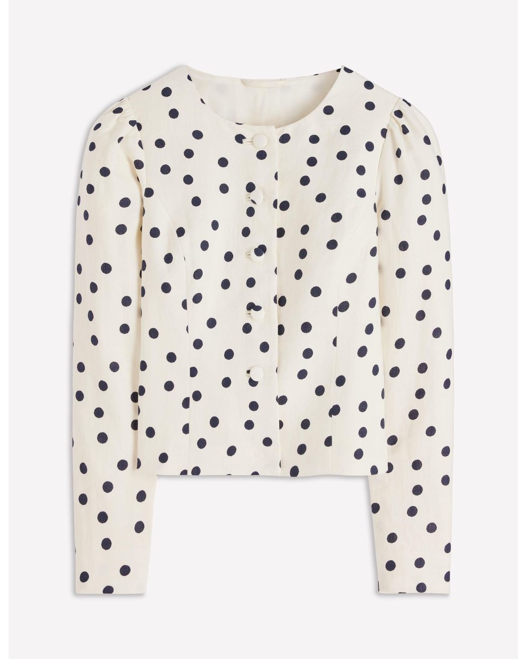 Boden White Salisbury Puff Sleeve Jacket
