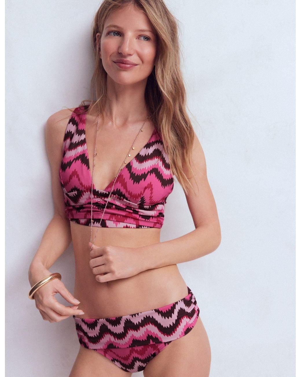 Boden Red Mykonos Deep V Bikini Top