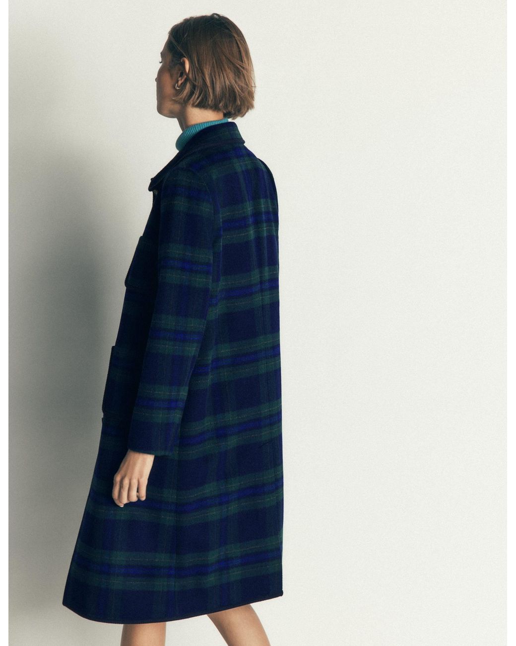Boden Green Patch Pocket Wool Blend Coat