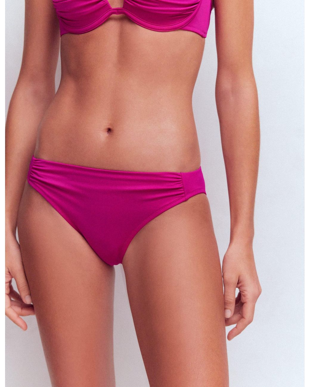 Boden Pink Classic Ruched Bikini Bottoms