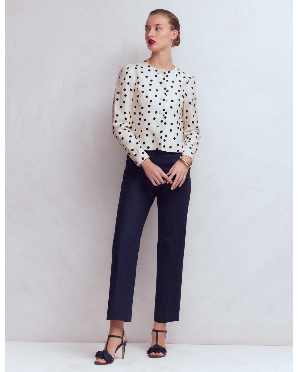 Boden White Salisbury Puff Sleeve Jacket