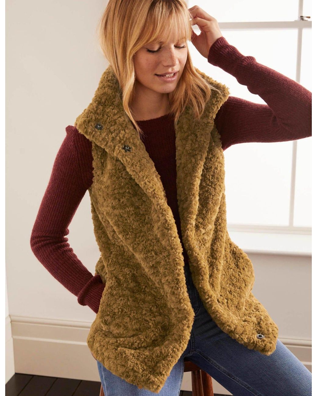 camel fur vest
