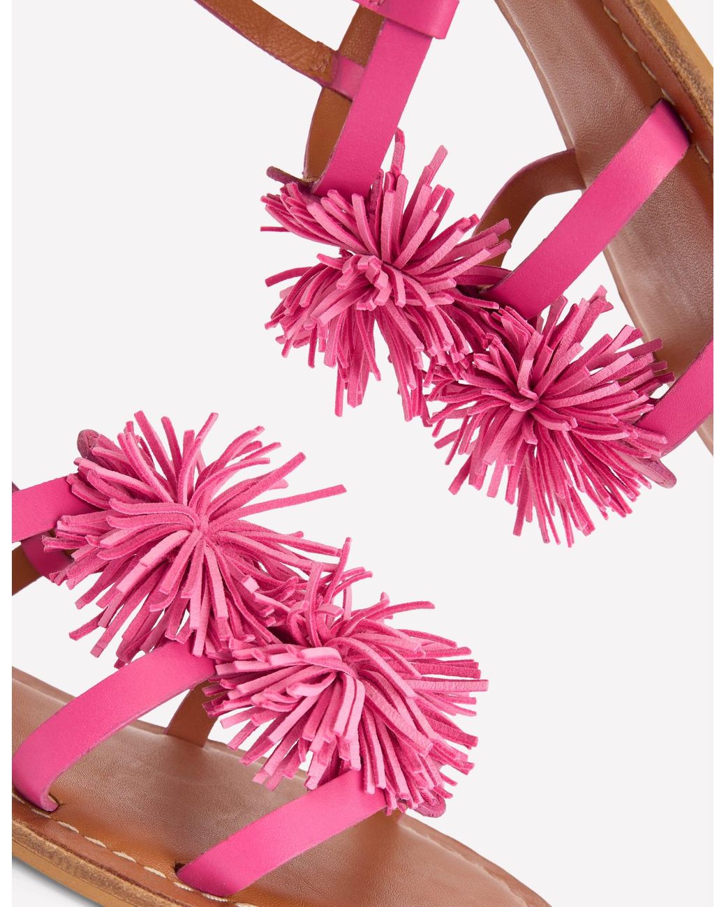 Boden Pink Pom Pom Flat Sandals