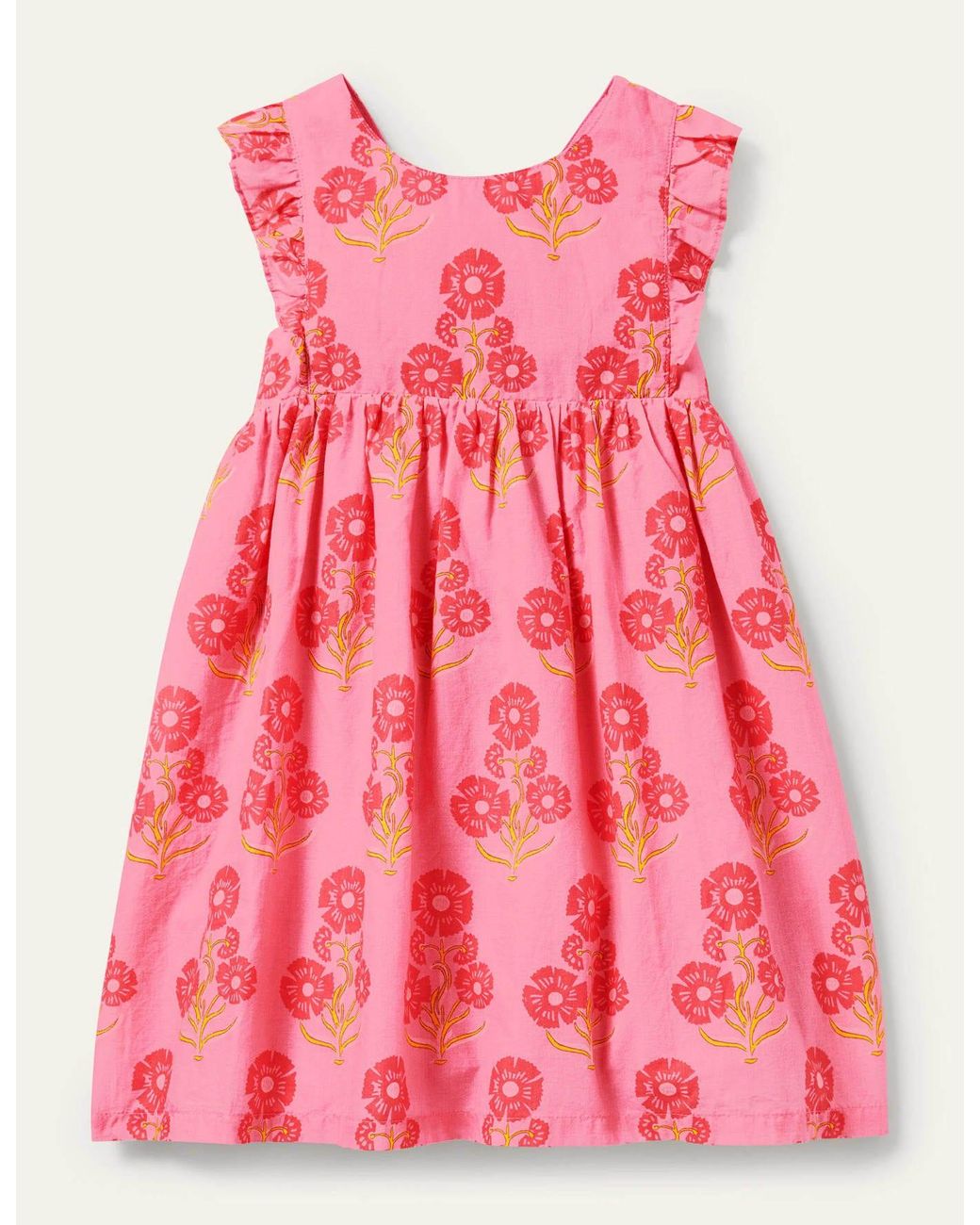 Boden Cotton Bow Back Dress Molly Mahon Floral in Pink | Lyst