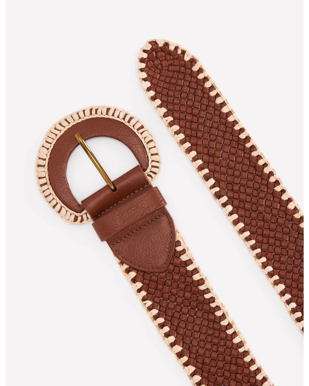 Boden Brown Woven Stitch Belt