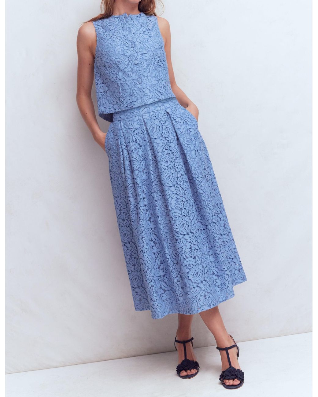 Boden Blue Verity Lace Skirt