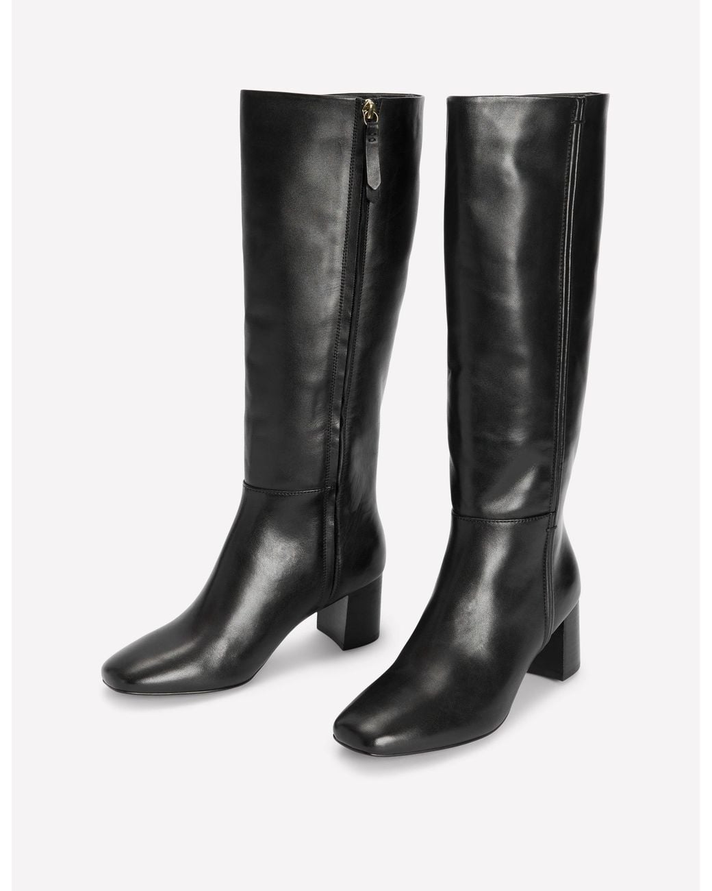 Boden Black Seam Detail Knee Boots