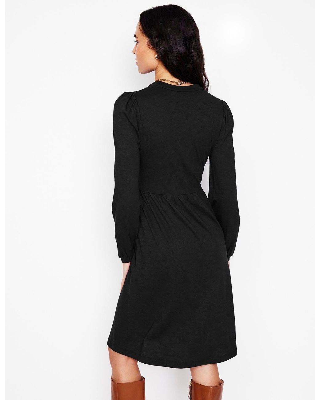 Boden Black Naomi Relaxed Jersey Dress