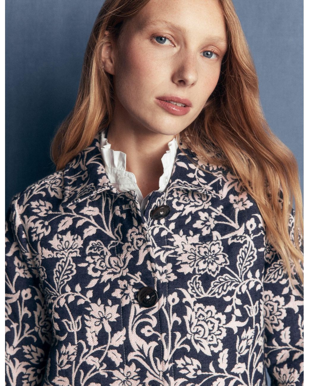 Boden Blue Fife Jacquard Chore Jacket