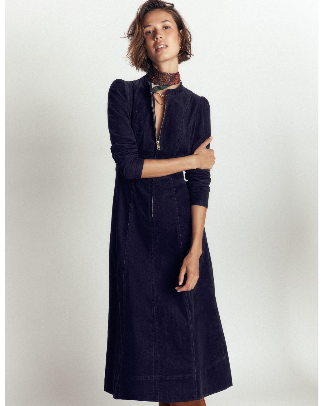 Boden Green Una Cord Midi Dress