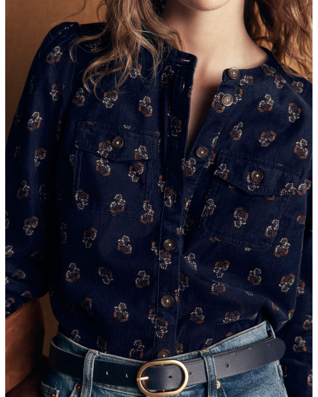 Boden Blue Thea Cord Shirt