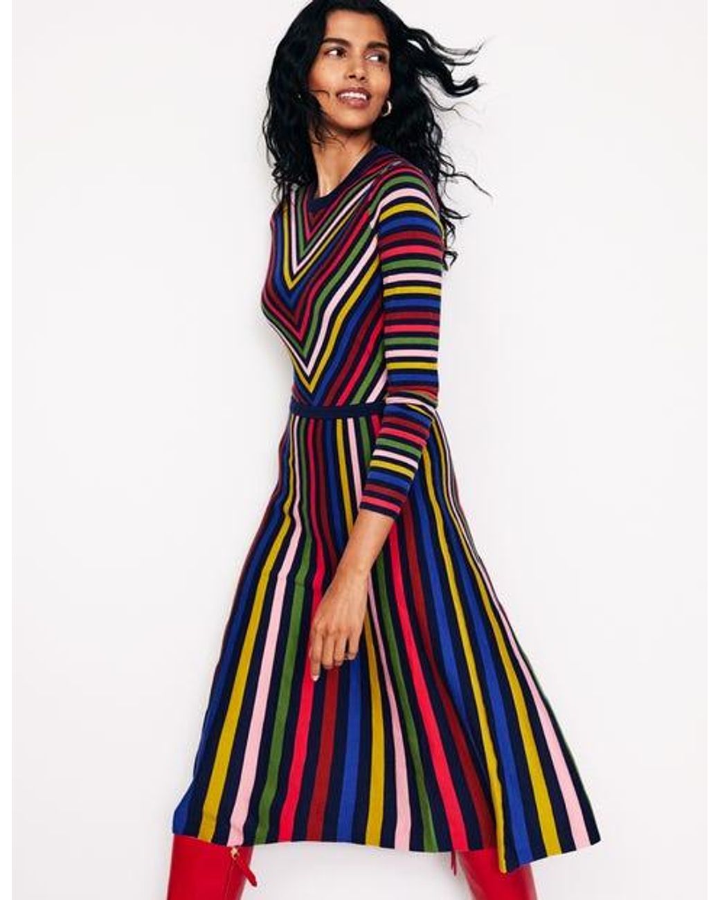 Boden Maria Knitted Midi Dress Multi Lyst UK