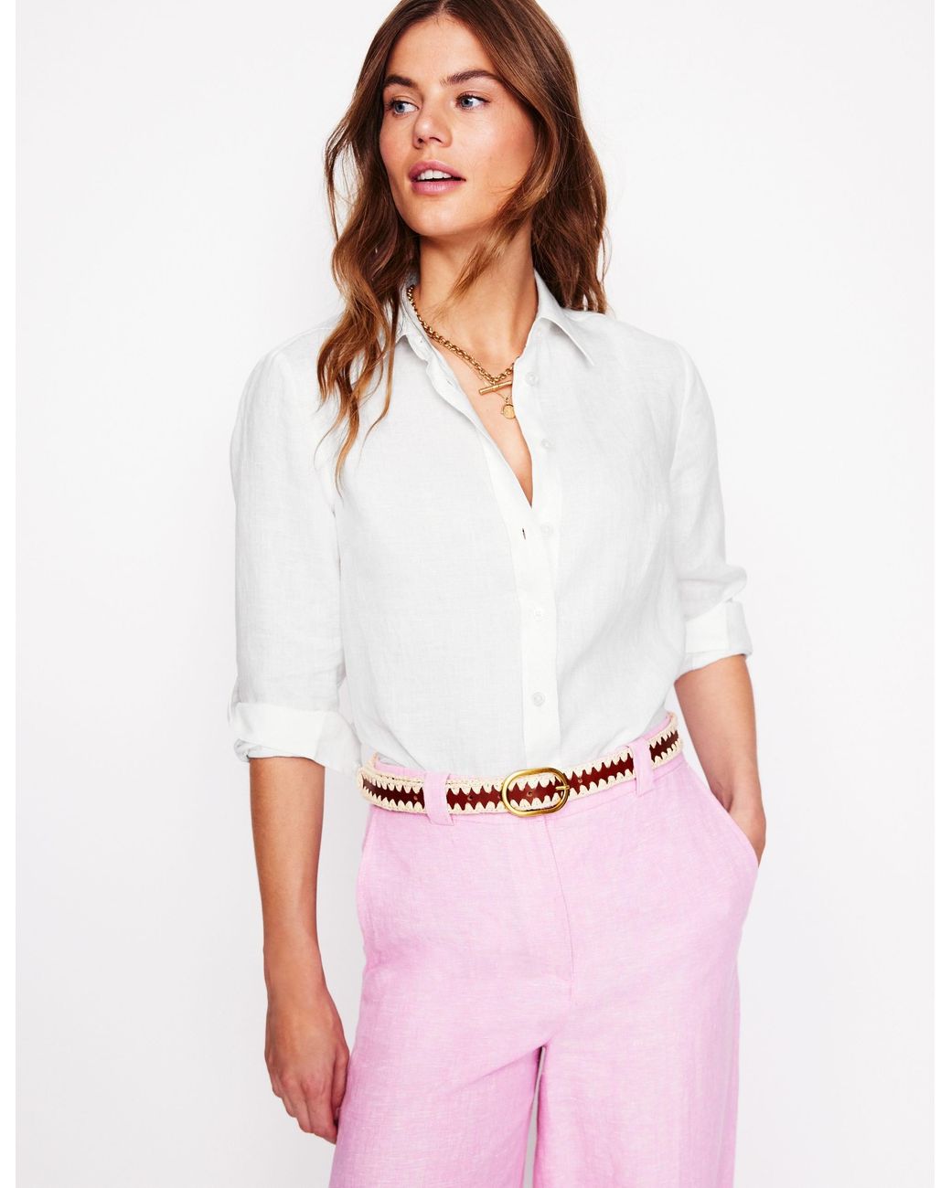 Boden Sienna Linen Shirtwhite