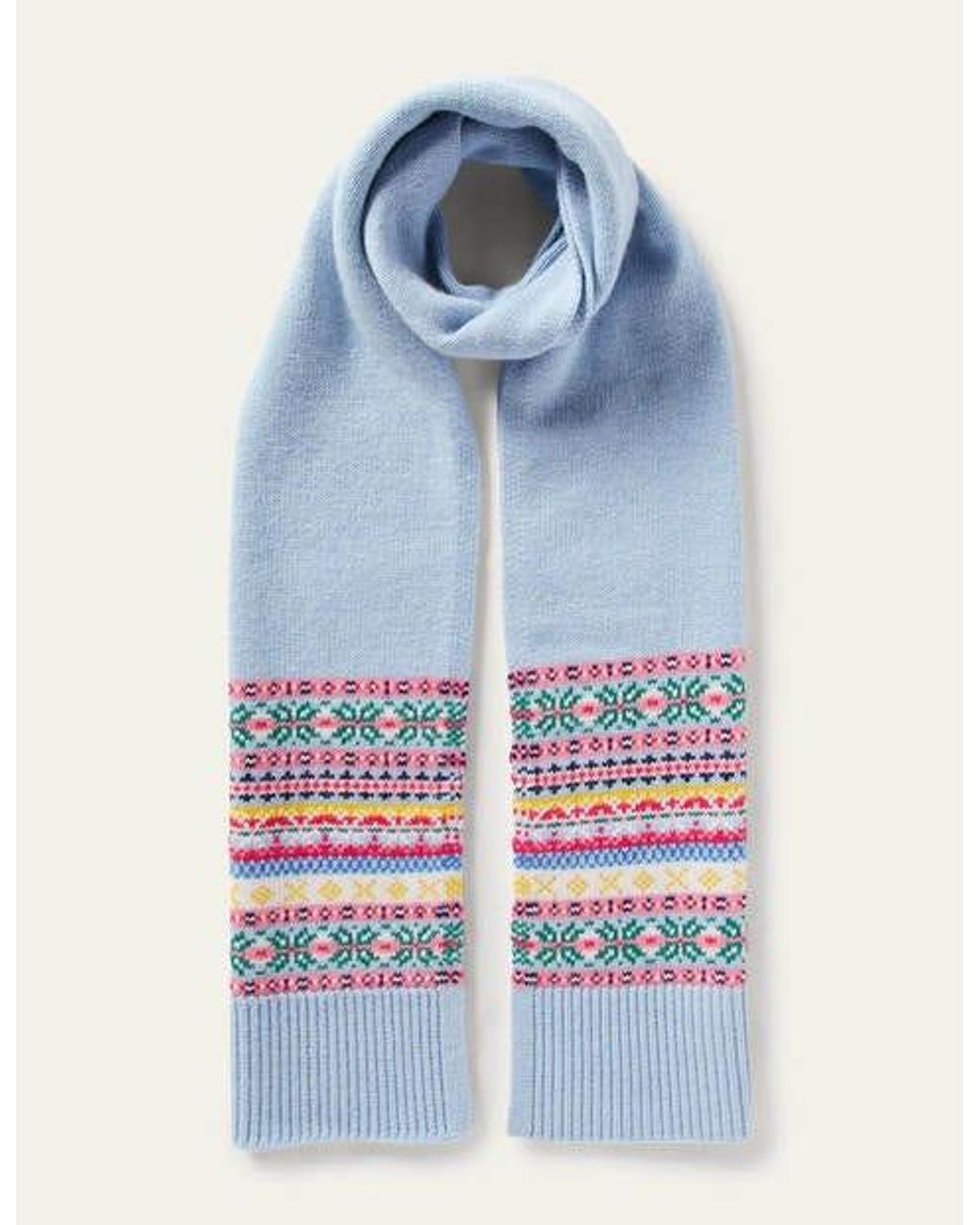 Boden Fair Isle Scarf in Blue Lyst