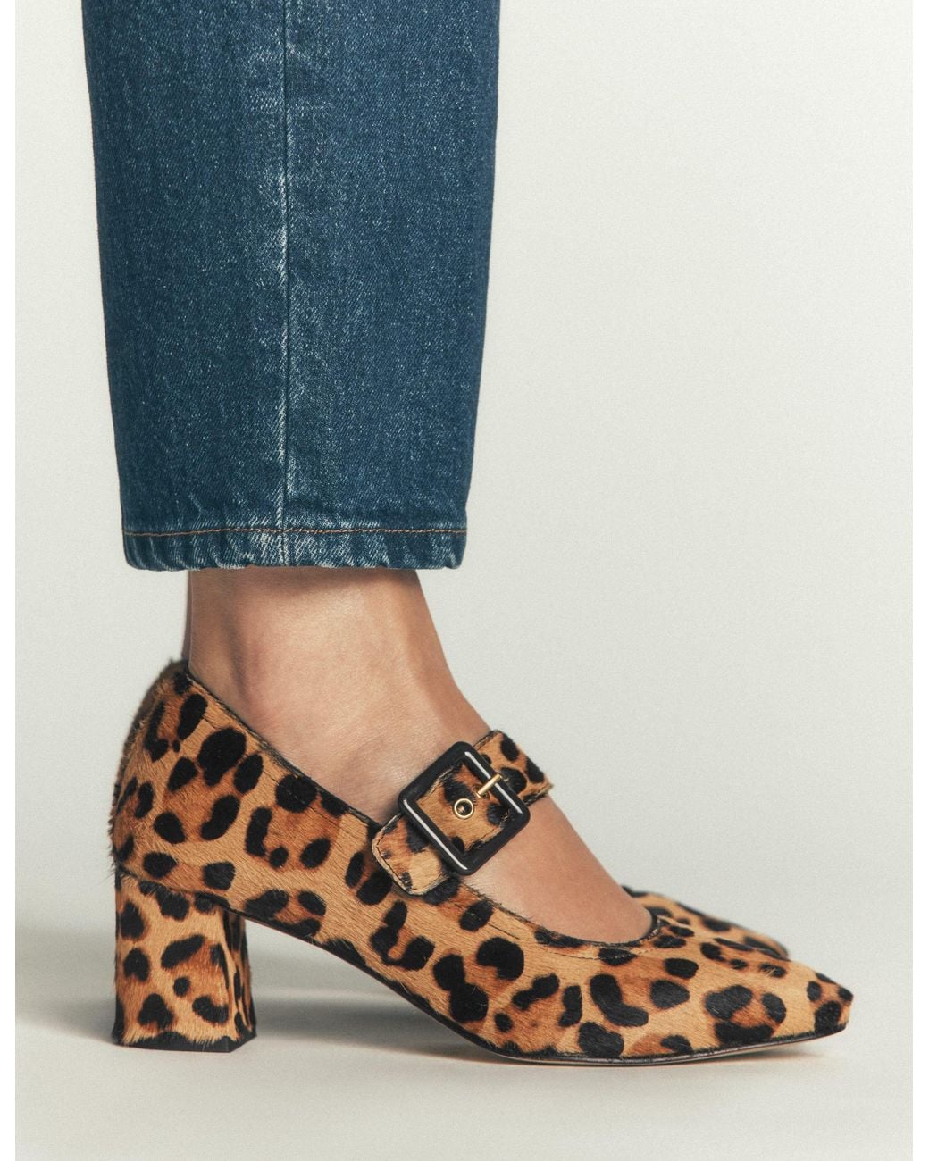 Boden Brown Buckle Strap Block Heels