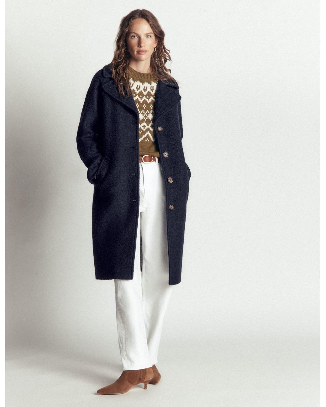 Boden Blue Cotswold Wool Coat