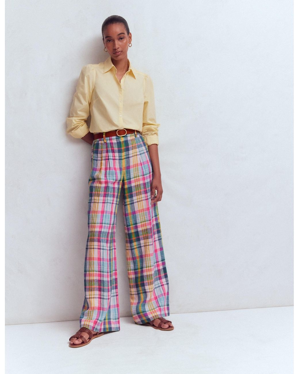 Boden Blue Kensington Linen Trousers