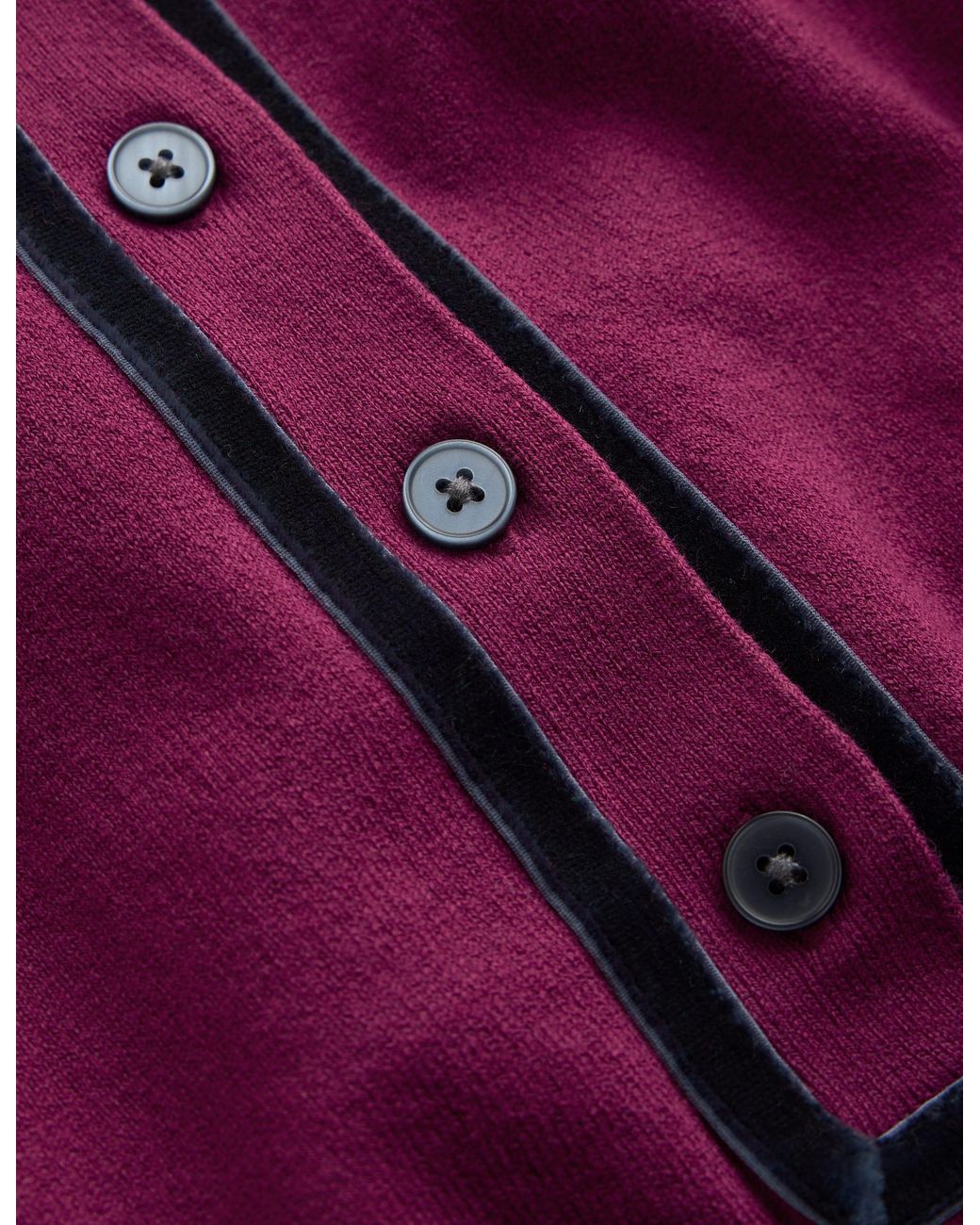 Boden Blue Velvet Trim Henley