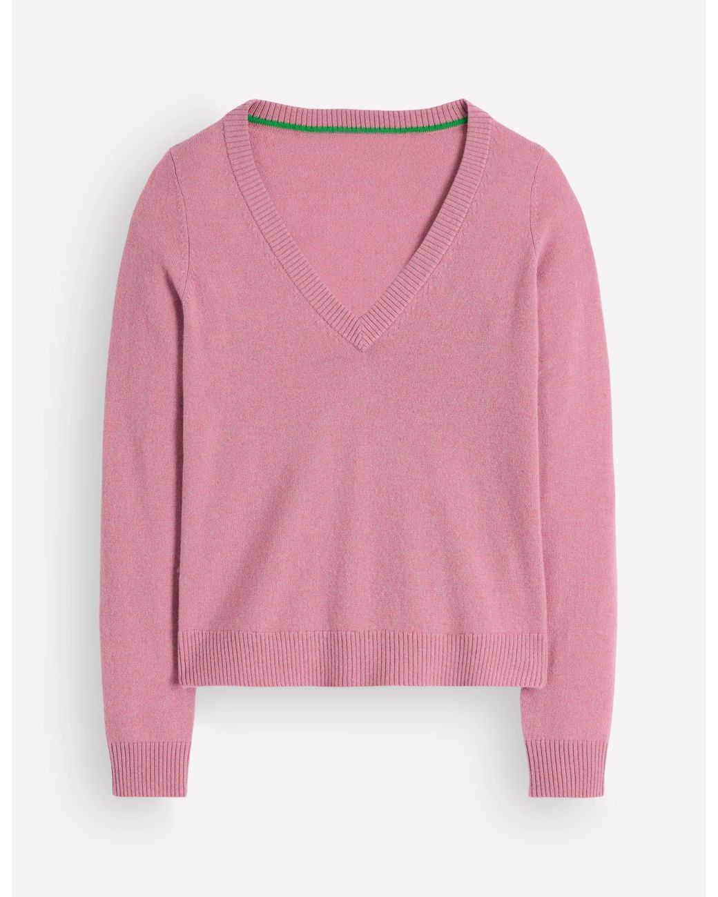 Boden Green Elsie Cashmere V Neck Jumper