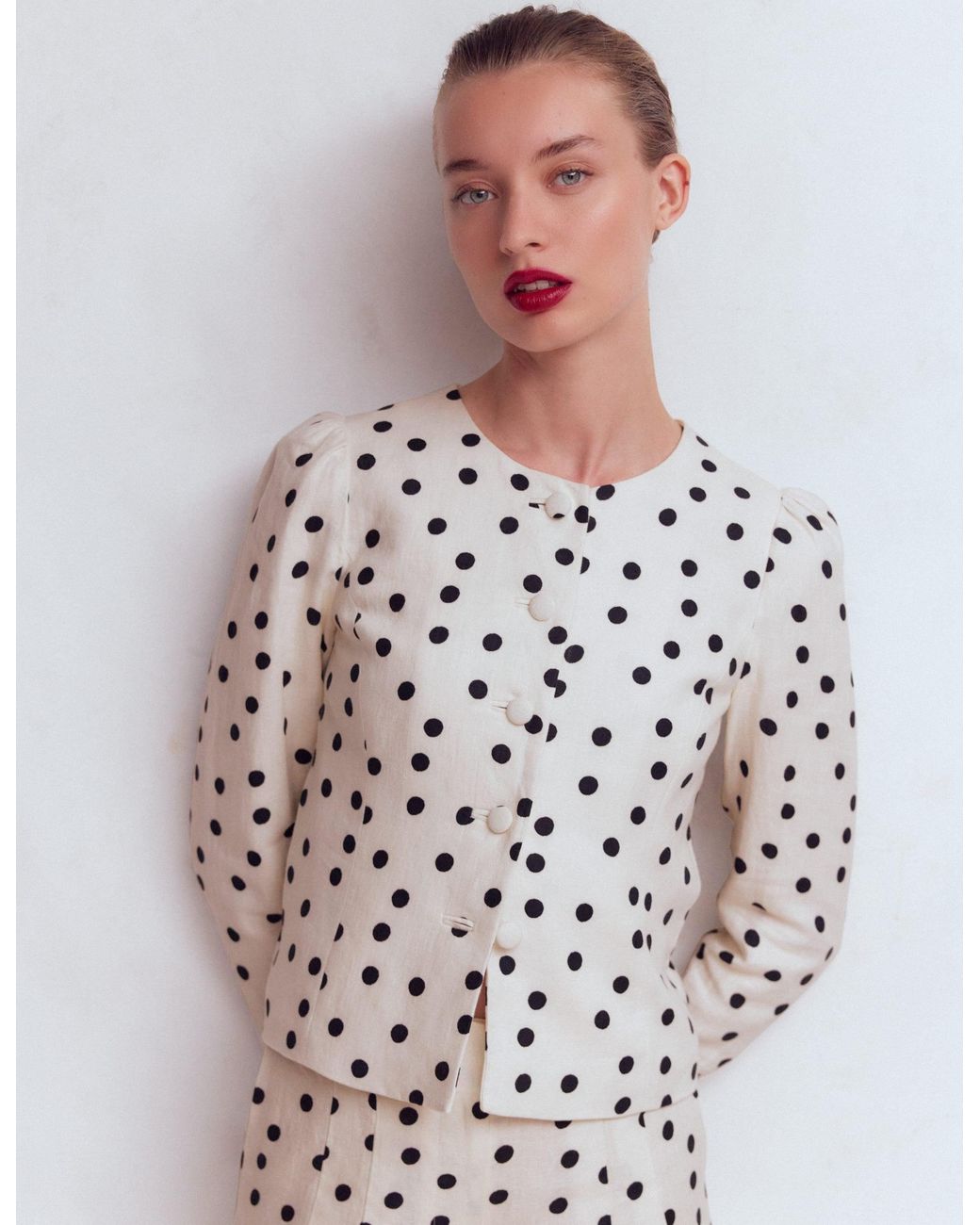 Boden White Salisbury Puff Sleeve Jacket