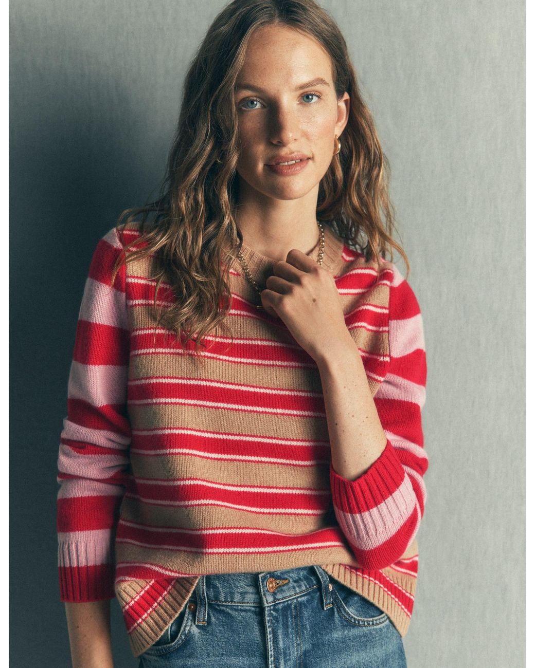 Boden Red Marta Merino Wool Crew Jumper