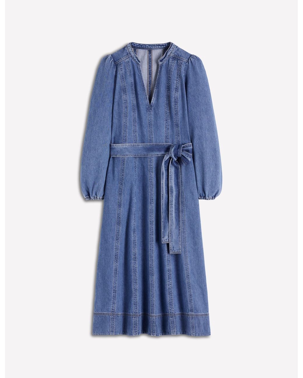 Boden Blue Flared Panel Denim Dress