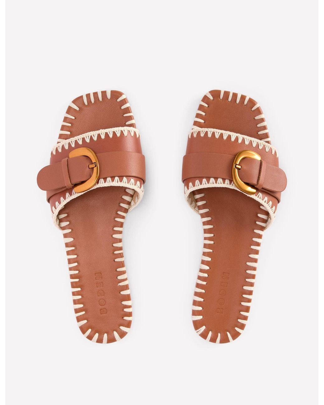 Boden Pink Trim Detail Flat Sandal