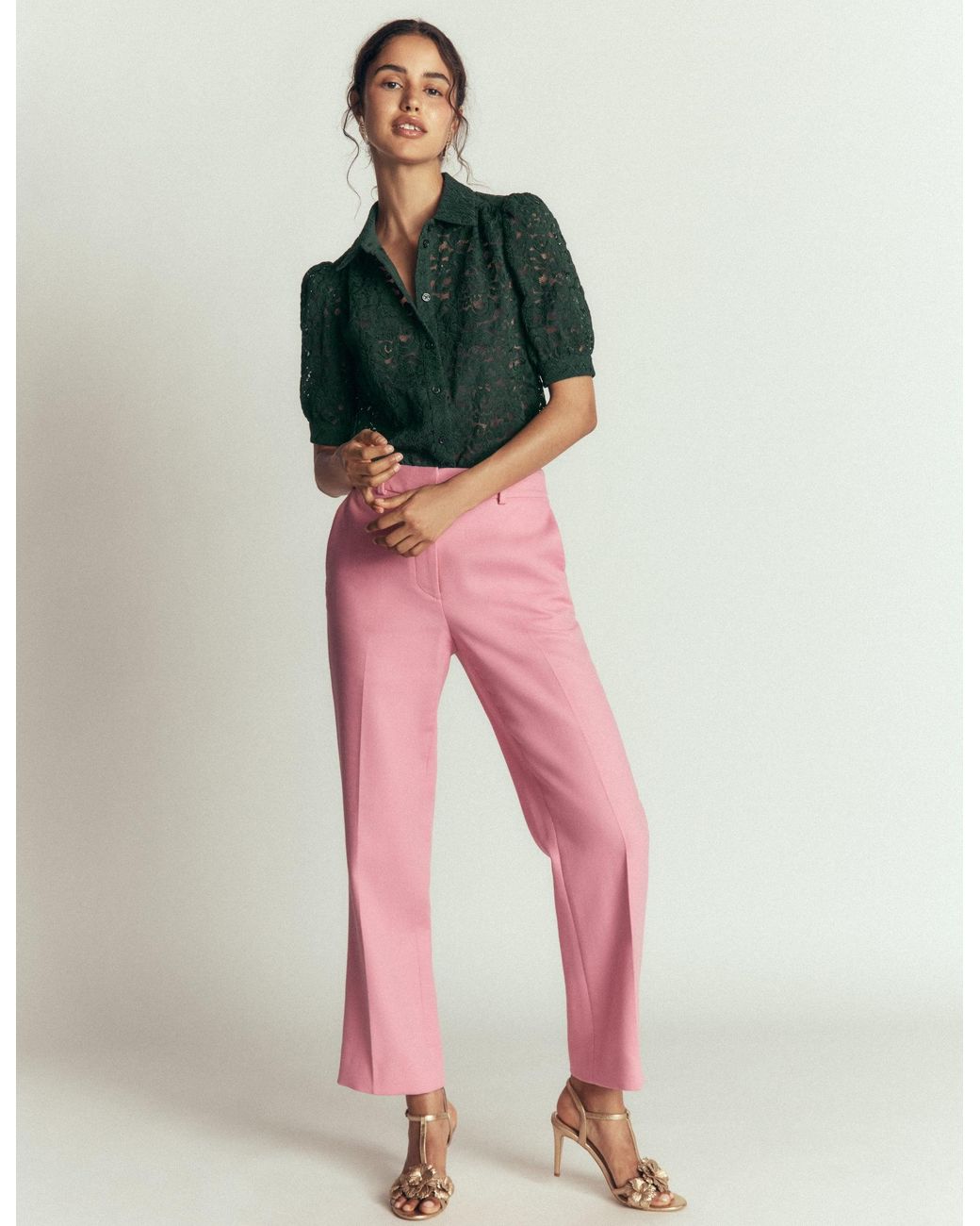 Boden Green Penelope Lace Shirt