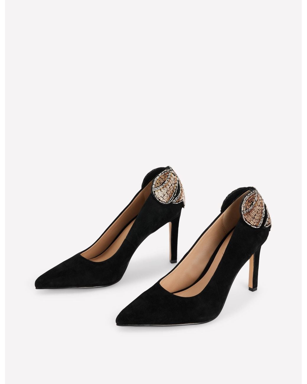 Boden Black Embellished Court Shoes
