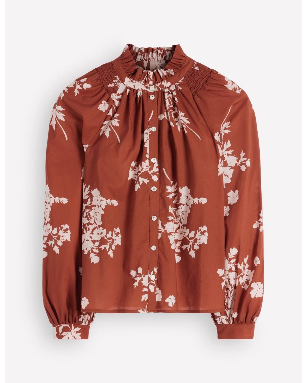Boden Red Erica Cotton Frill Top