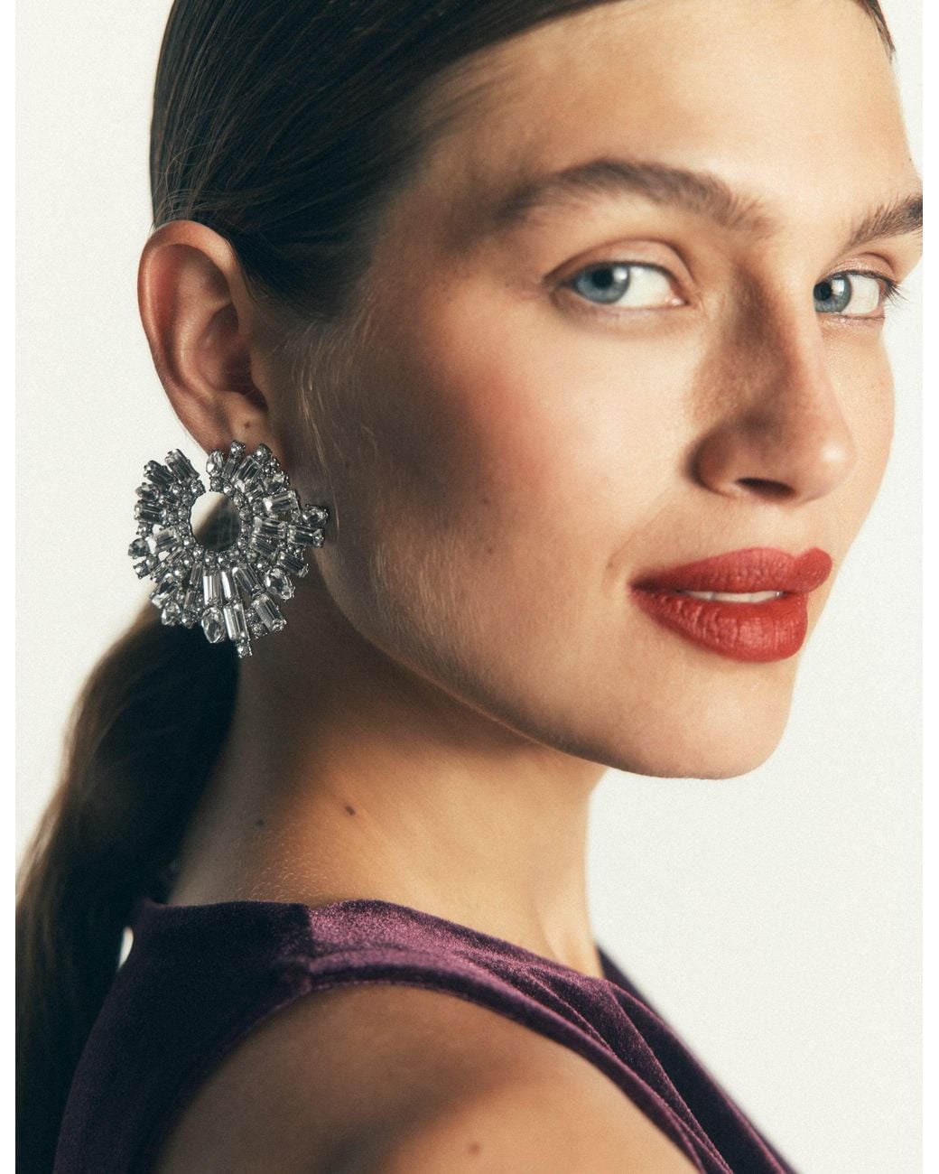 Boden White Jewel Garland Earrings