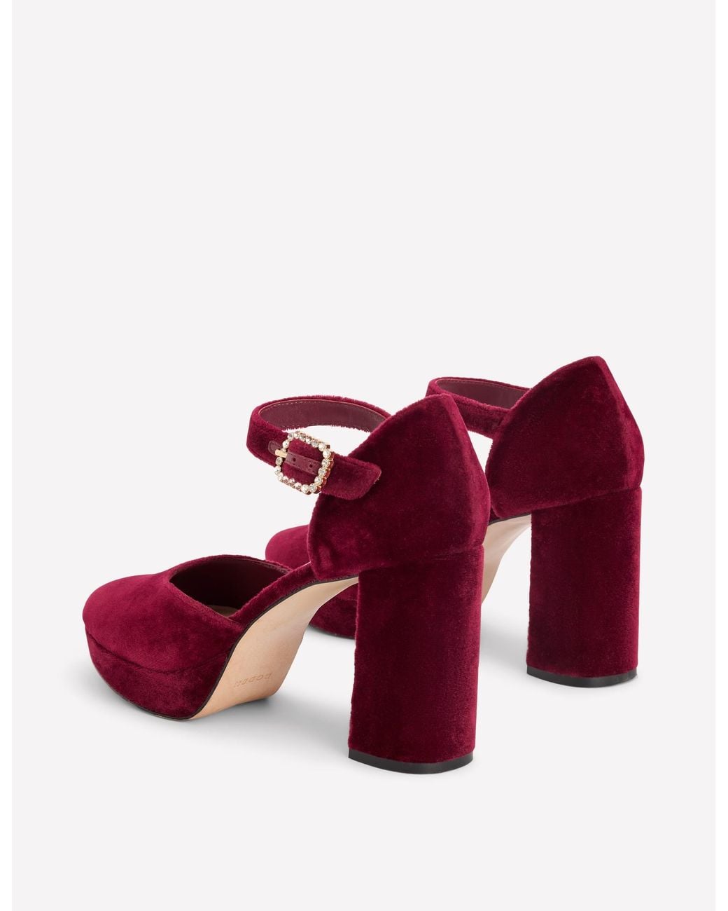 Boden Red Jewelled Buckle Platform Heels