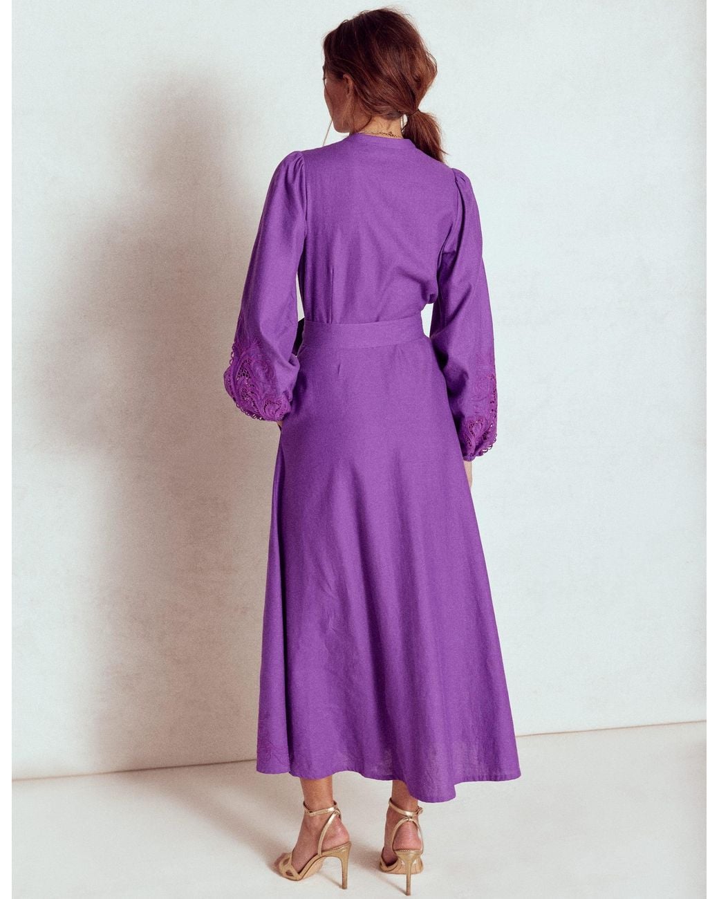 Boden Mae Linen Blend Shirt Dress in Purple | Lyst UK Boden Mae Linen Blend Shirt Dress in Purple | Lyst UK
