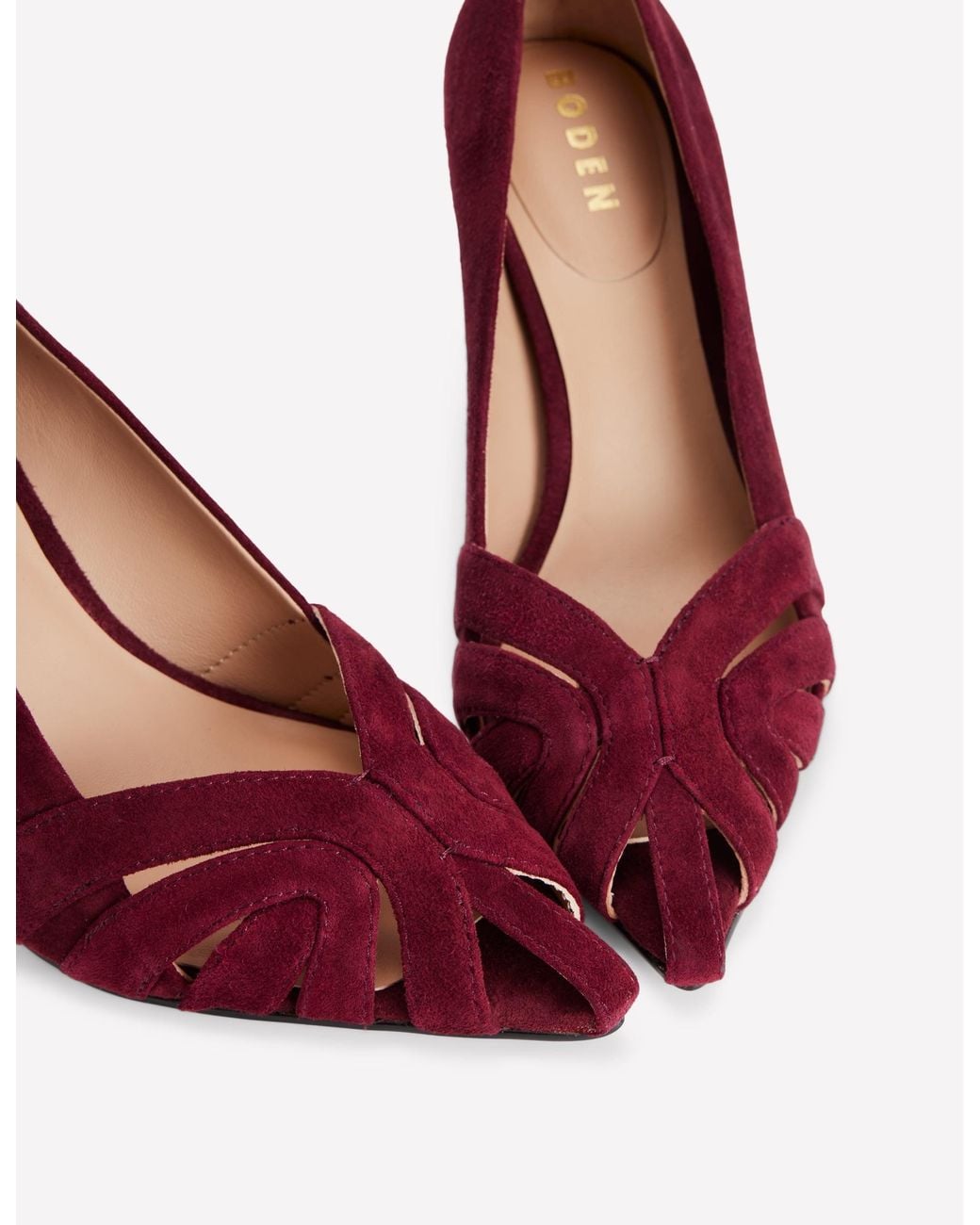Boden Red Caged Court Shoes