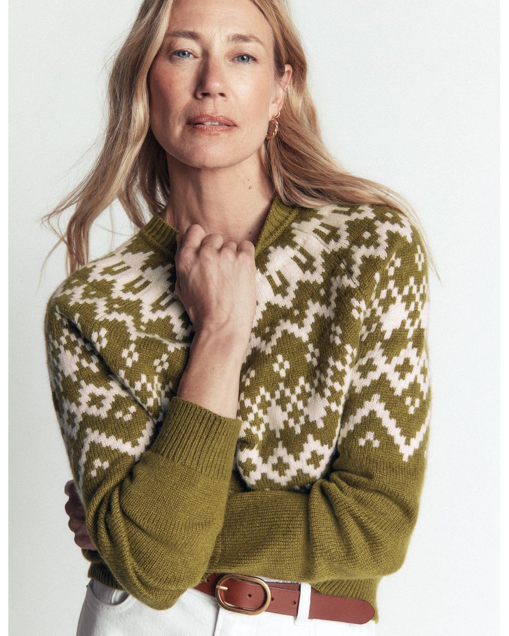 Boden Green Mae Fair Isle Knitted Sweater